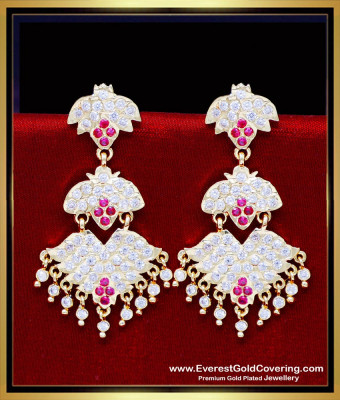 ERG2313 - Latest Big Gold Wedding Earrings Design for Women
