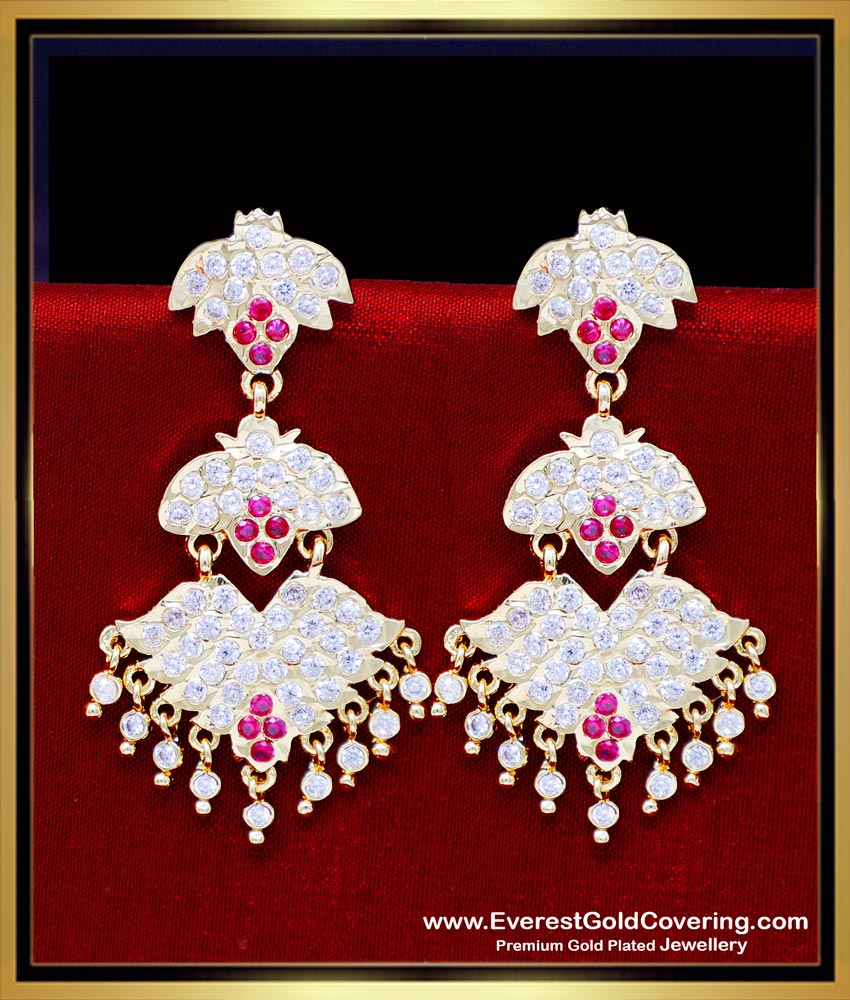 ERG2313 - Latest Big Gold Wedding Earrings Design for Women