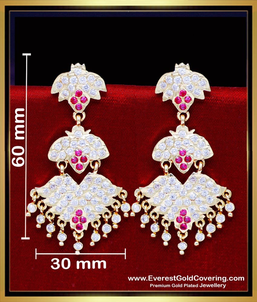 ERG2313 - Latest Big Gold Wedding Earrings Design for Women