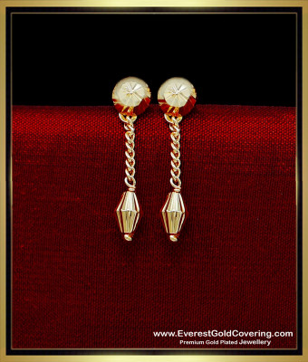 ERG2317 - Light Weight Small Gold Earrings Designs for Daily Use