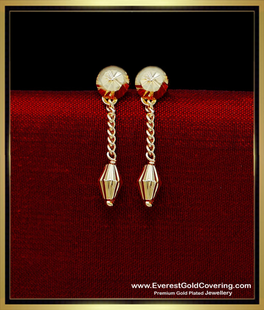 ERG2317 - Light Weight Small Gold Earrings Designs for Daily Use