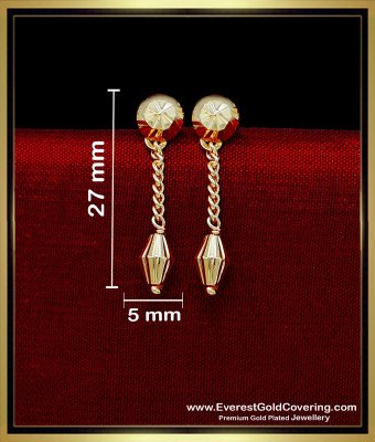 ERG2317 - Light Weight Small Gold Earrings Designs for Daily Use