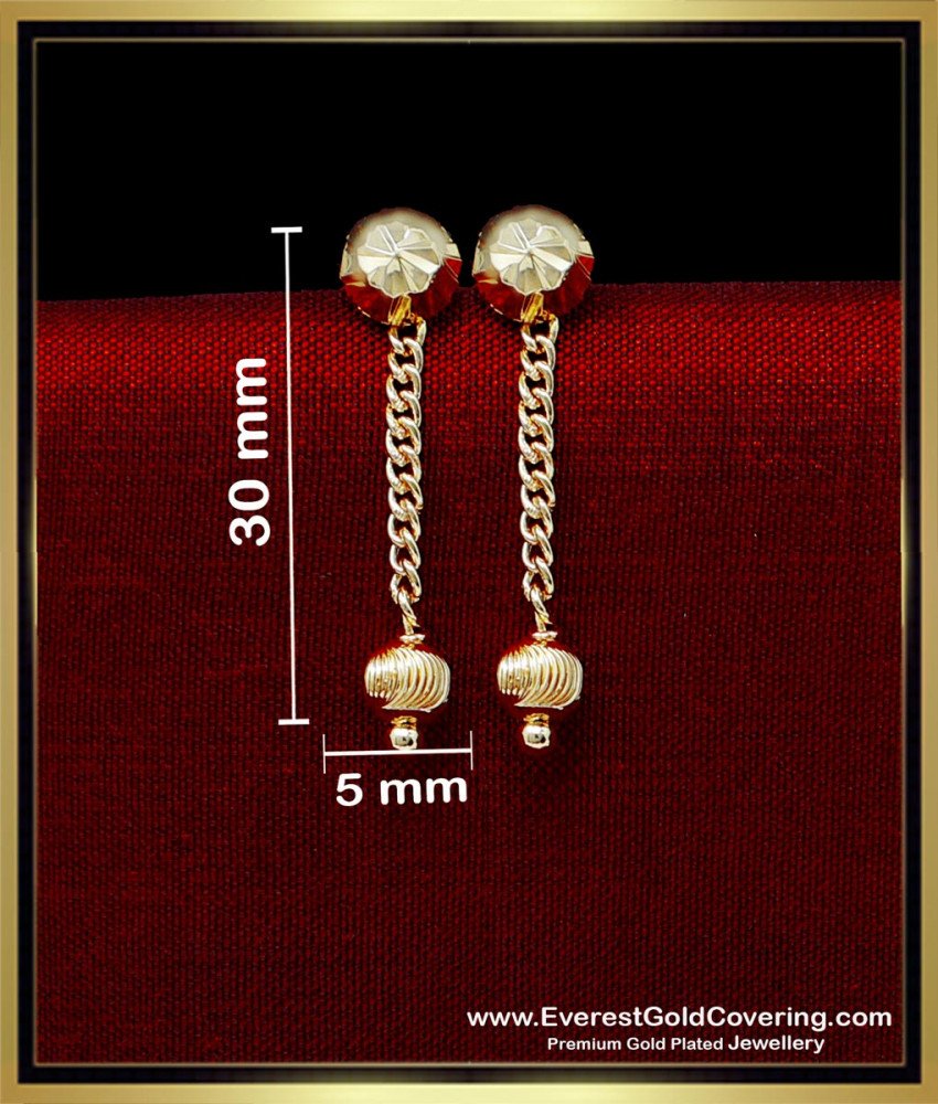ERG2318 - One Gram Gold Single Chain Drop Earrings for Girls