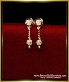 ERG2319 - Simple Light Weight Chain Drop Earrings Gold Pattern