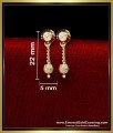 ERG2319 - Simple Light Weight Chain Drop Earrings Gold Pattern