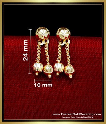 ERG2320 - Pure Gold Plated Double Line Drop Earrings for Girls