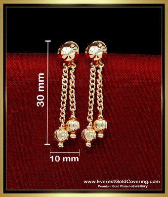 ERG2321 - Classic Double One Gram Gold Earrings for Daily Use