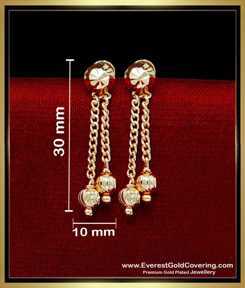 ERG2321 - Classic Double One Gram Gold Earrings for Daily Use