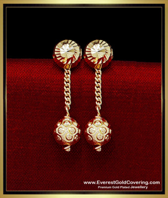 ERG2322 - New Light Weight Gold Earrings Designs for Daily Use