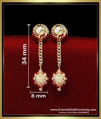 ERG2322 - New Light Weight Gold Earrings Designs for Daily Use