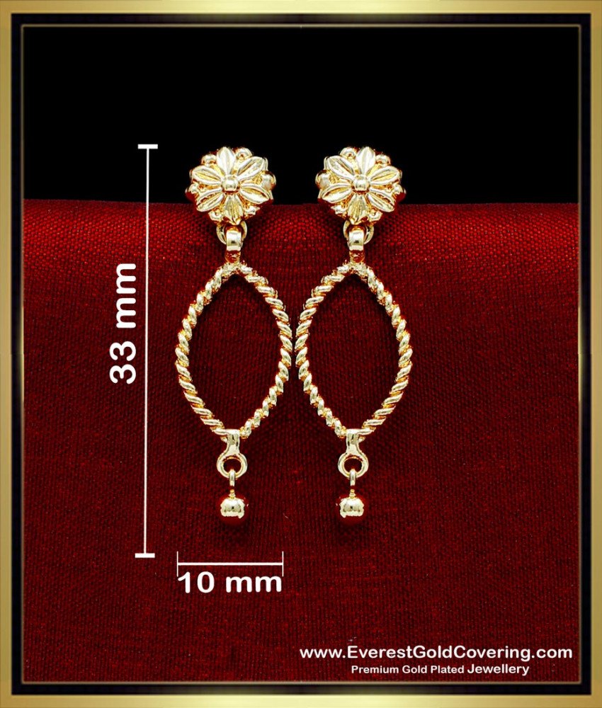 ERG2324 - Latest 1 Gram Gold Earrings Designs for Daily Use
