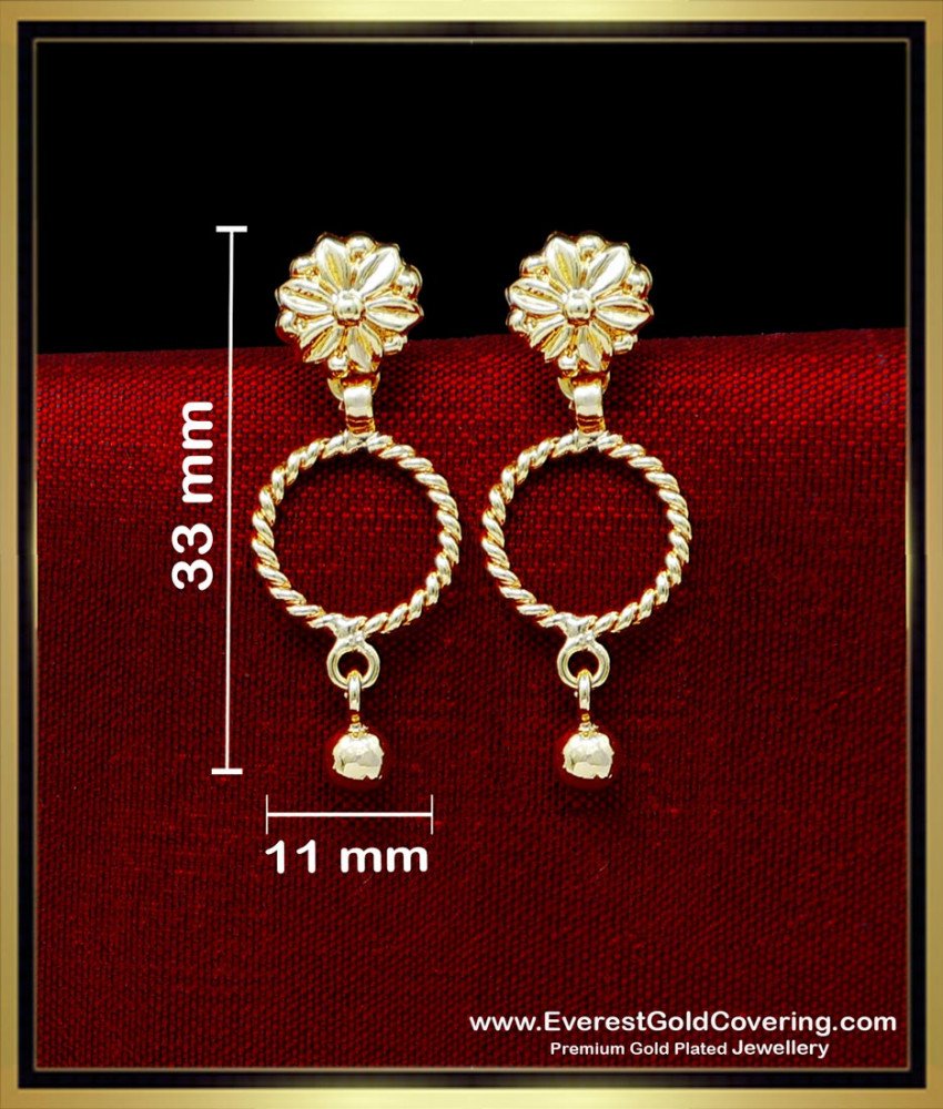 ERG2325 - Simple 1 Gram Gold Covering Earrings Online Shopping
