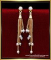 ERG2329 - Beautiful White Pearl Hanging Multi Line Earrings