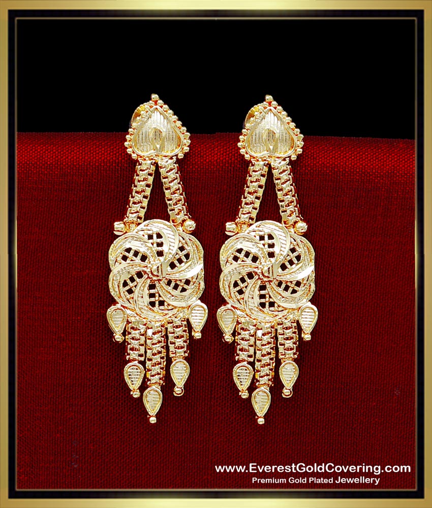ERG2328 - Cute Flower Design Gold Plated Earrings Daily Use