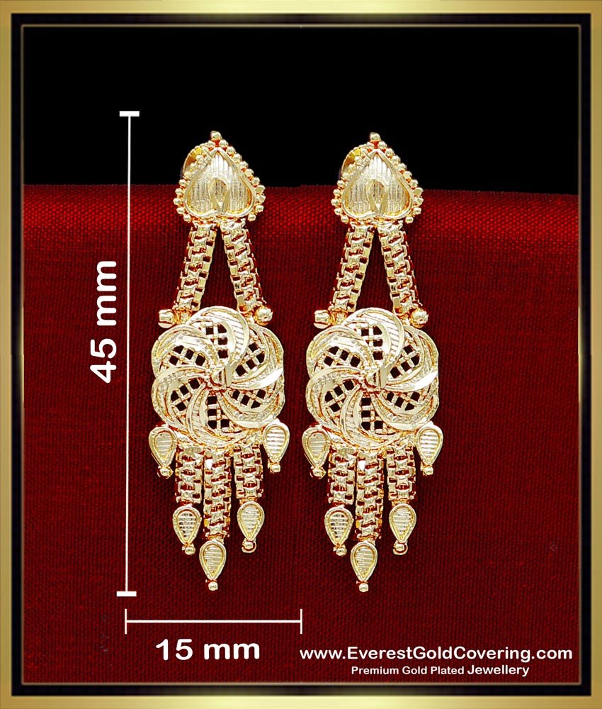 ERG2328 - Cute Flower Design Gold Plated Earrings Daily Use