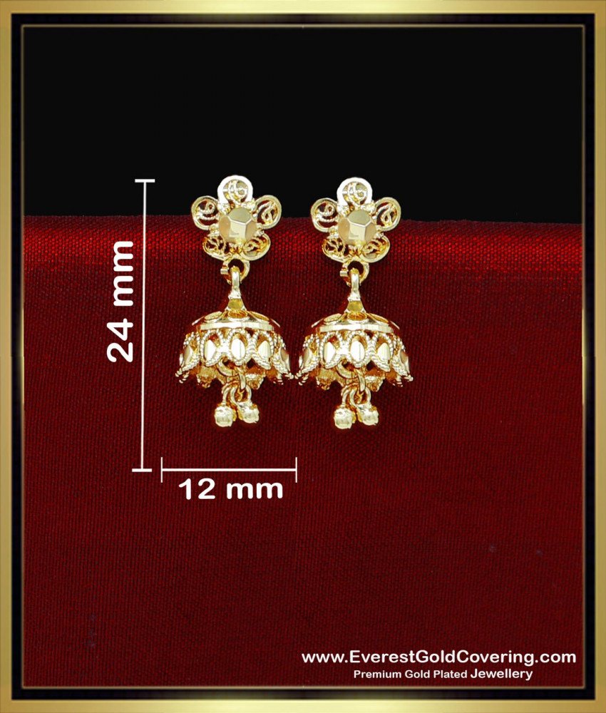 ERG2335 - Latest Simple Daily Use Small Jhumkas Gold Plated