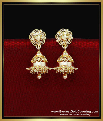 ERG2337 - Gold Plated Light Weight Small Gold Jhumka Design