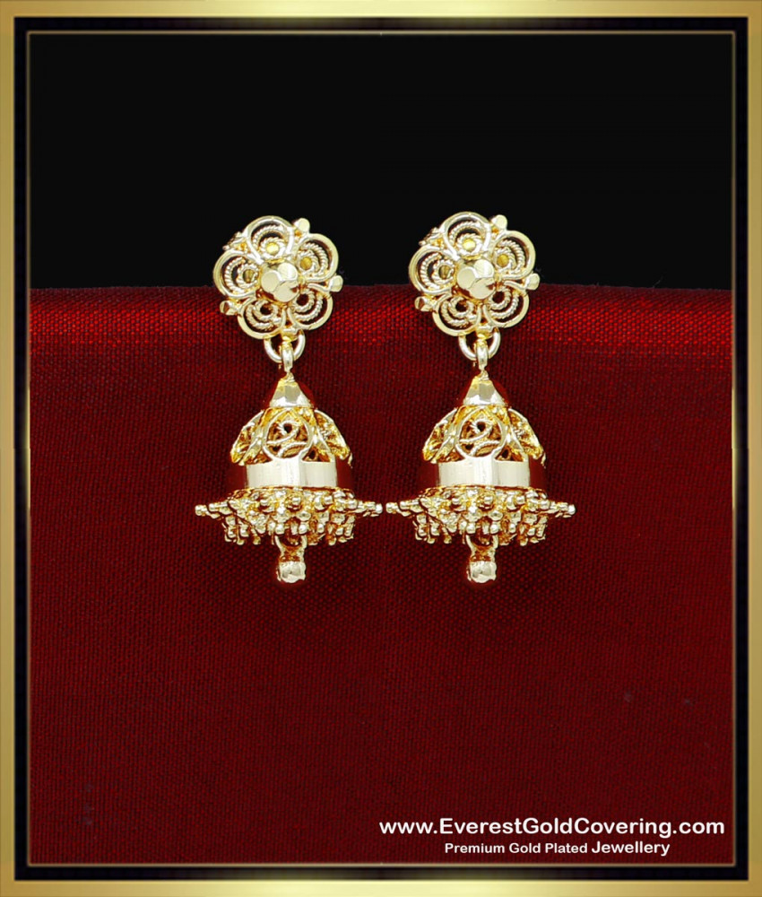 ERG2337 - Gold Plated Light Weight Small Gold Jhumka Design