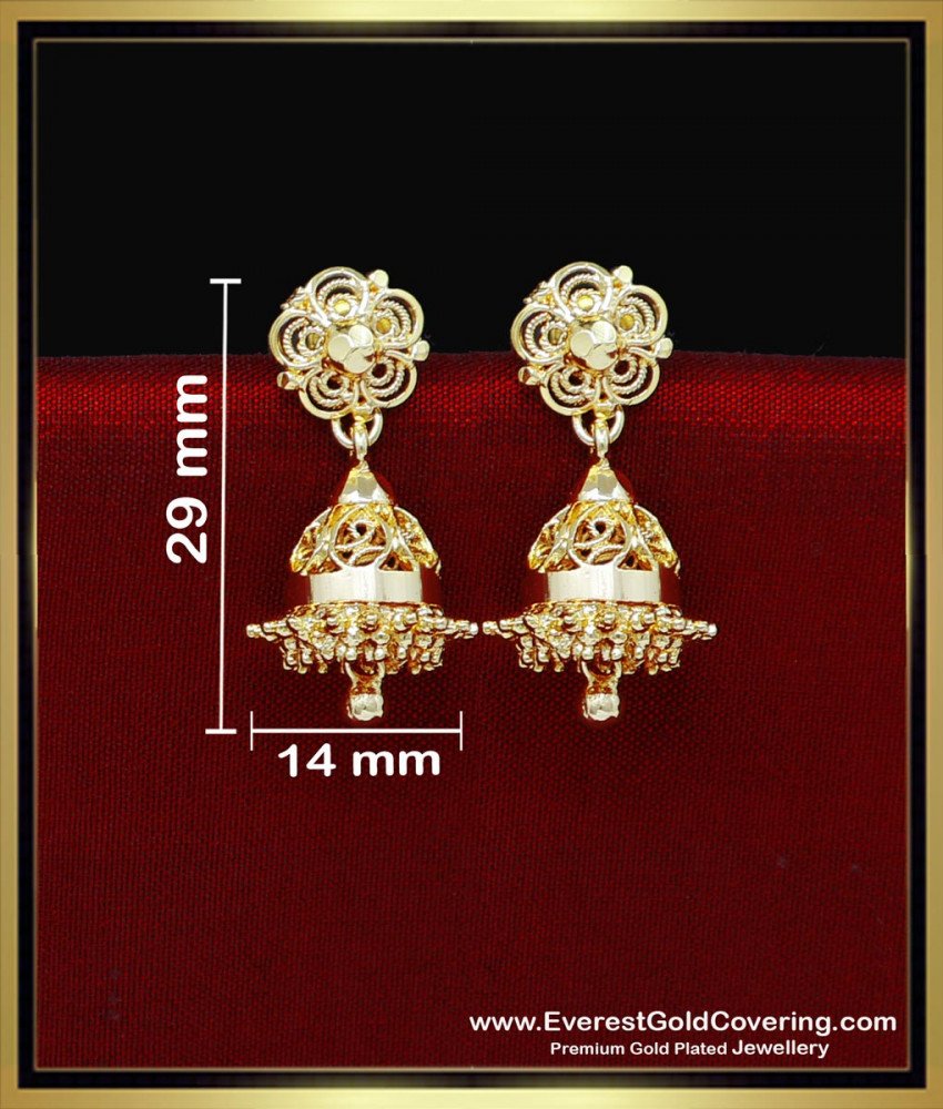 ERG2337 - Gold Plated Light Weight Small Gold Jhumka Design