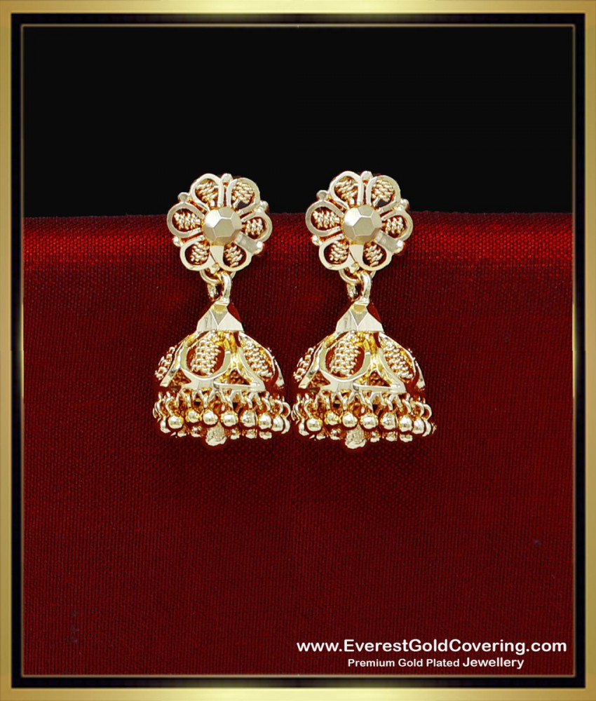 ERG2338 - Traditional Gold Earring Patterns Jhumkas Online