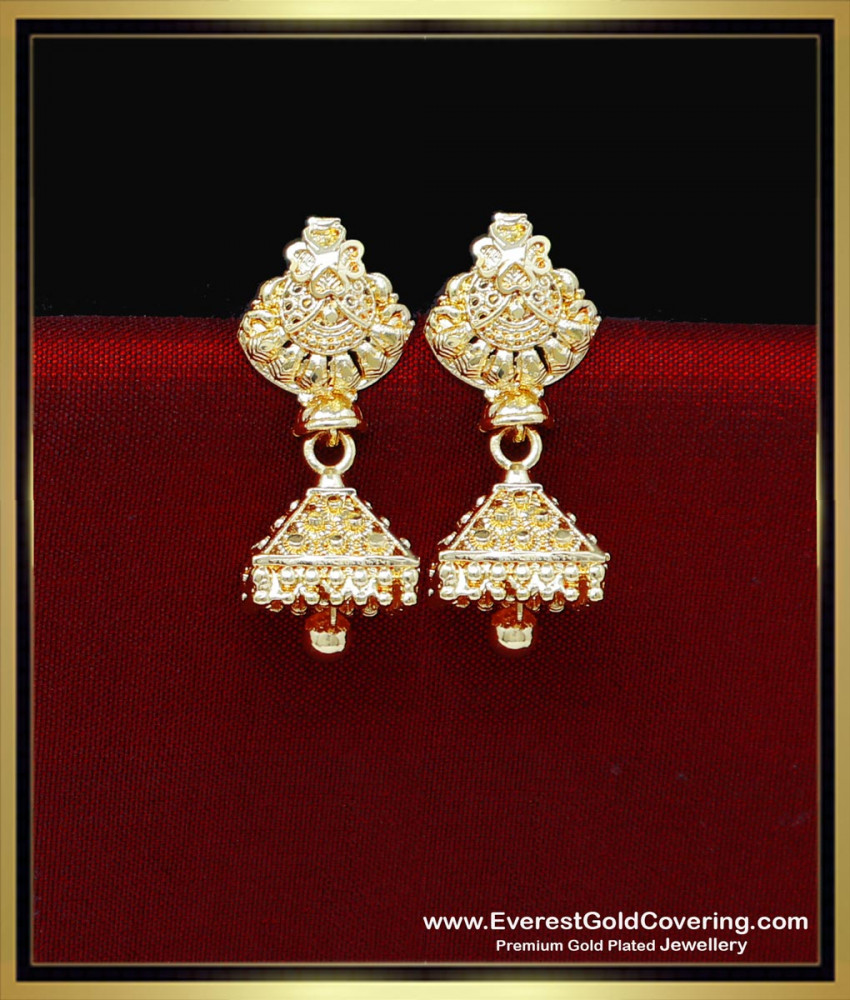 ERG2340 - Latest Square Shape Gold Plated Jhumkas for Women
