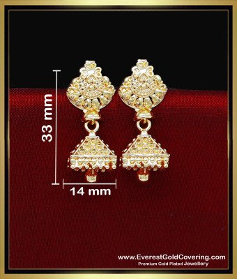 ERG2340 - Latest Square Shape Gold Plated Jhumkas for Women
