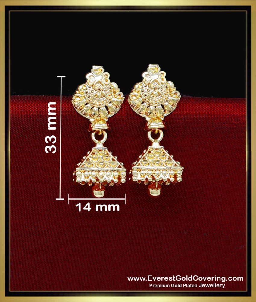 ERG2340 - Latest Square Shape Gold Plated Jhumkas for Women
