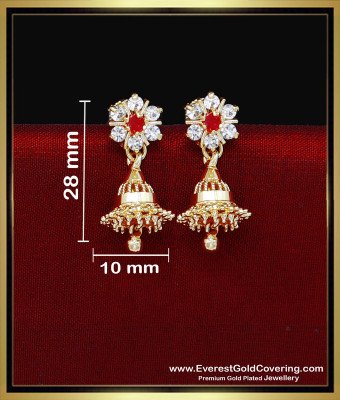 ERG2341 - Cute 1 Gram Gold Stone Earrings Designs for Daily Use