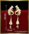 ERG2343 - Latest Modern Peacock Design Long Earrings for Girls