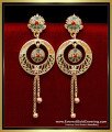 ERG2345 - Elegant Gold Earring Patterns Multi Stone Long Earring