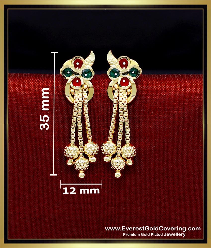 ERG2346 - Trendy 2 Gram Gold Earrings Designs for Daily Use