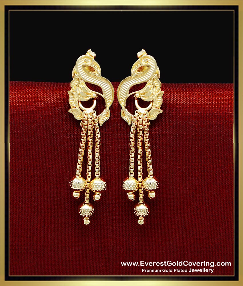 ERG2348 - New Peacock Design Earrings Gold Forming Jewellery