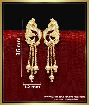 ERG2348 - New Peacock Design Earrings Gold Forming Jewellery