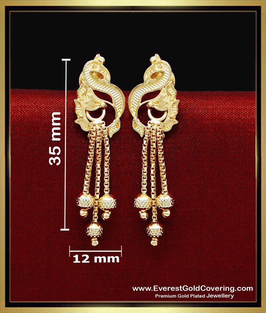 ERG2348 - New Peacock Design Earrings Gold Forming Jewellery
