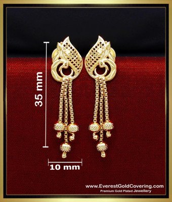 ERG2349 - Elegant Peacock Design Forming Gold Earrings Online