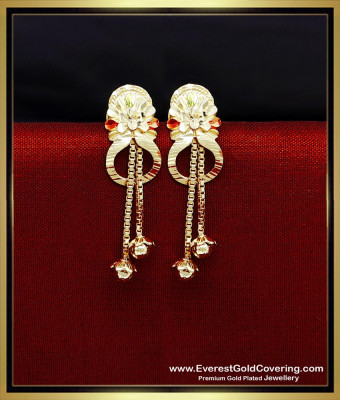 ERG2350 - Beautiful Small Gold Earrings Designs for Daily Use