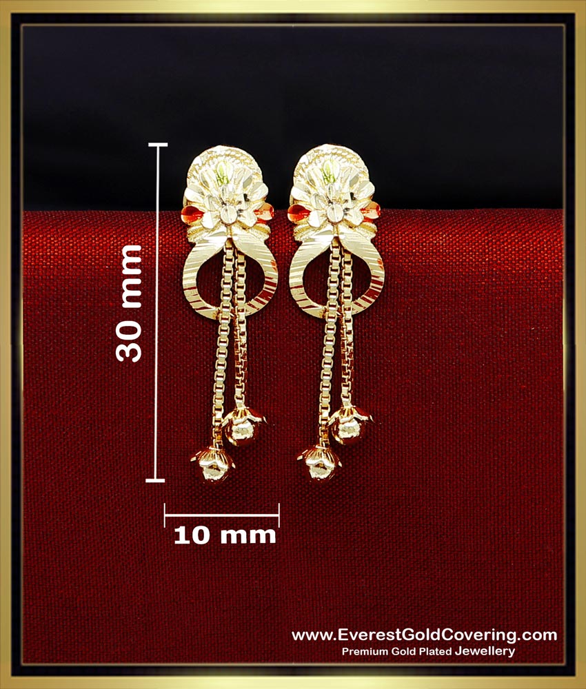 ERG2350 - Beautiful Small Gold Earrings Designs for Daily Use