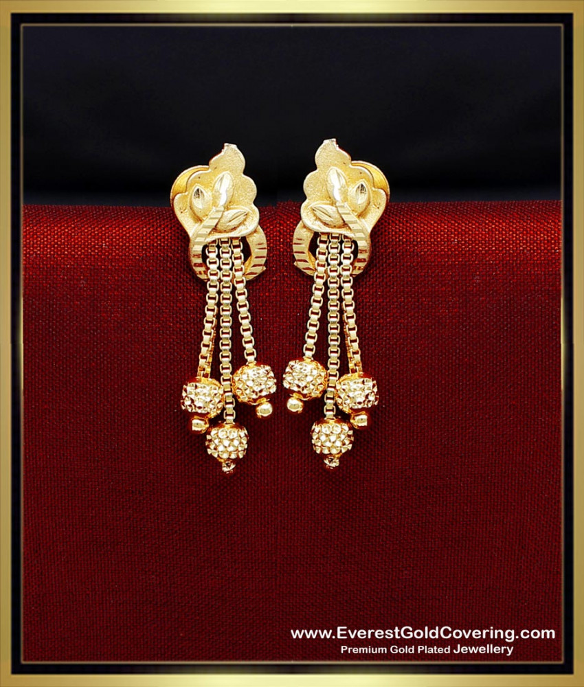 ERG2351 - Leaf Design Daily Use Light Weight 2 Gram Gold Earrings