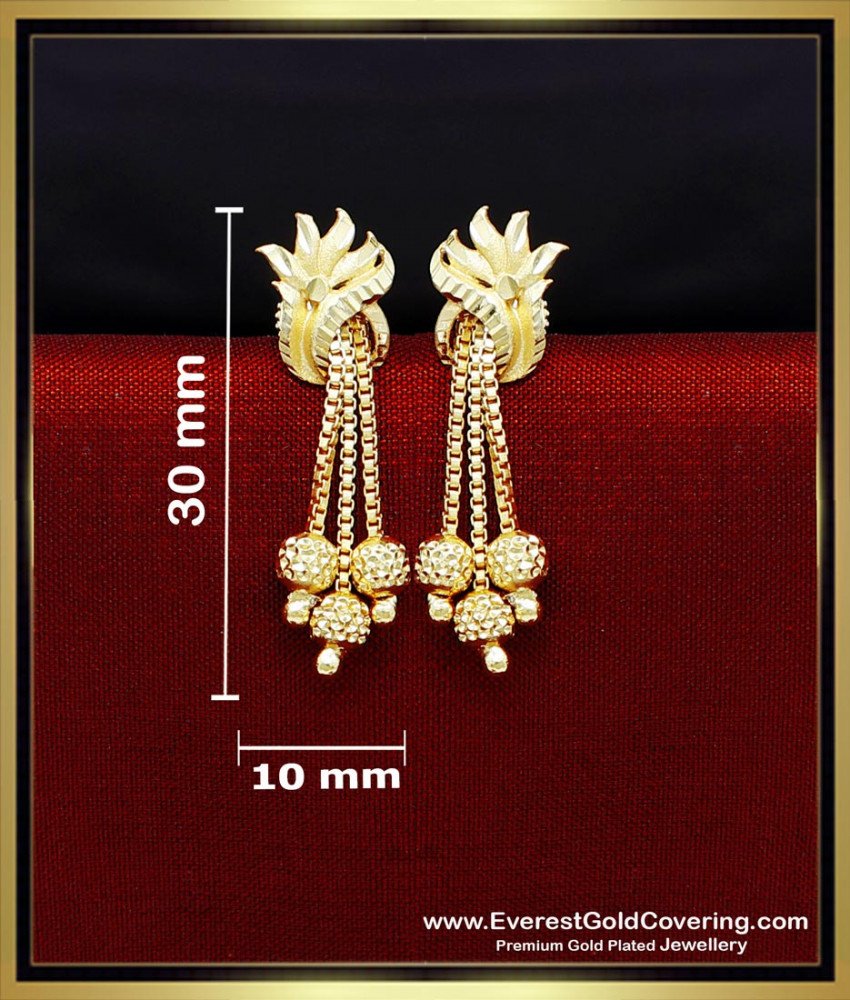 ERG2352 - Unique Lightweight Daily Wear Two Gram Gold Earrings