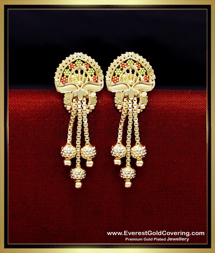 ERG2354 - Attractive Enamel Design 2 Gram Gold Earrings Daily Use