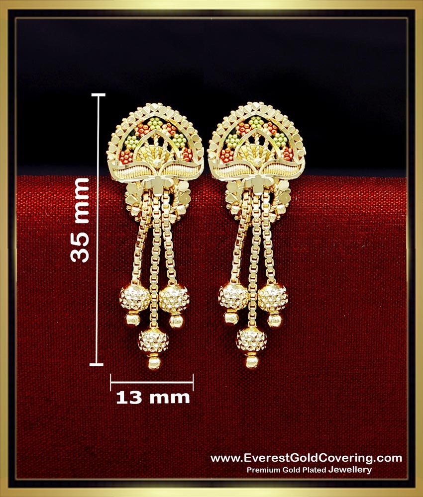 ERG2354 - Attractive Enamel Design 2 Gram Gold Earrings Daily Use