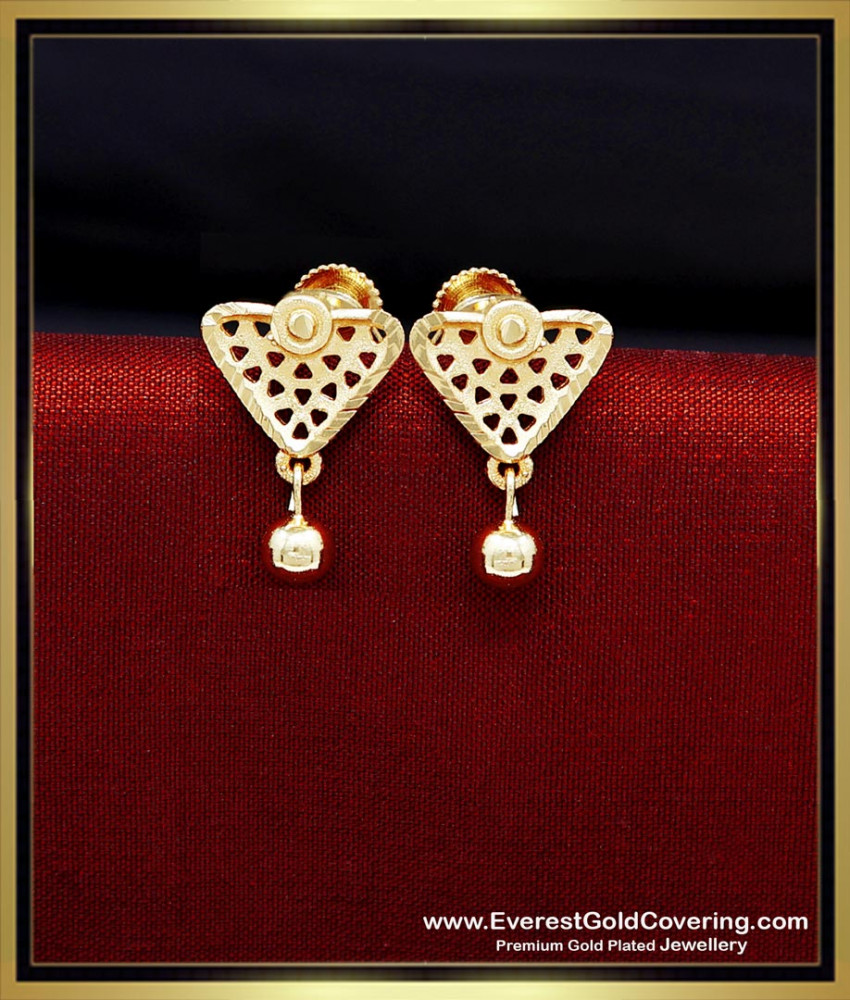 ERG2356 - Simple 2 Gram Gold Daily Wear Stud Earrings for Women