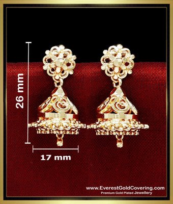 ERG2360 - Traditional Gold Covering Jhumka Earrings for Women