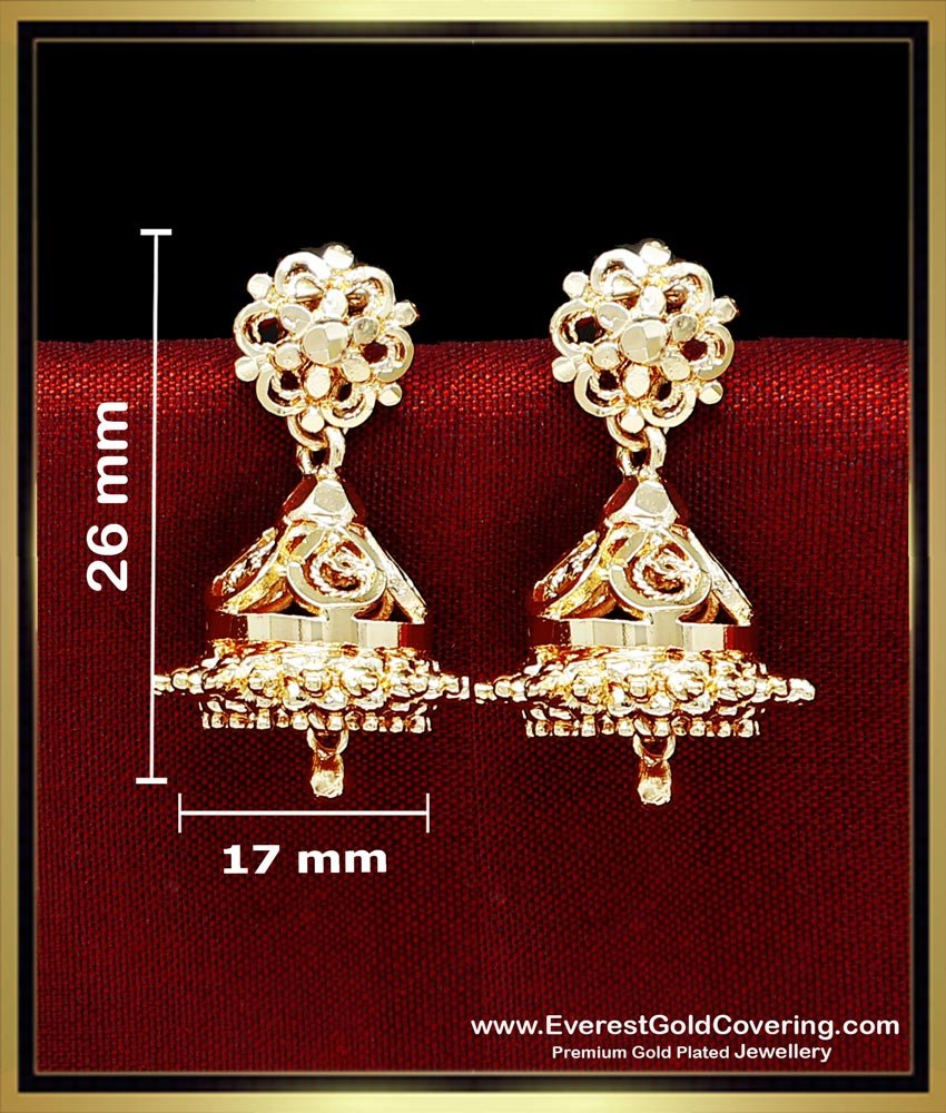ERG2360 - Traditional Gold Covering Jhumka Earrings for Women