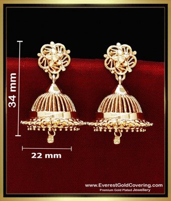 ERG2364 - South Indian Gold Plated Bridal Gold Jhumka Design  