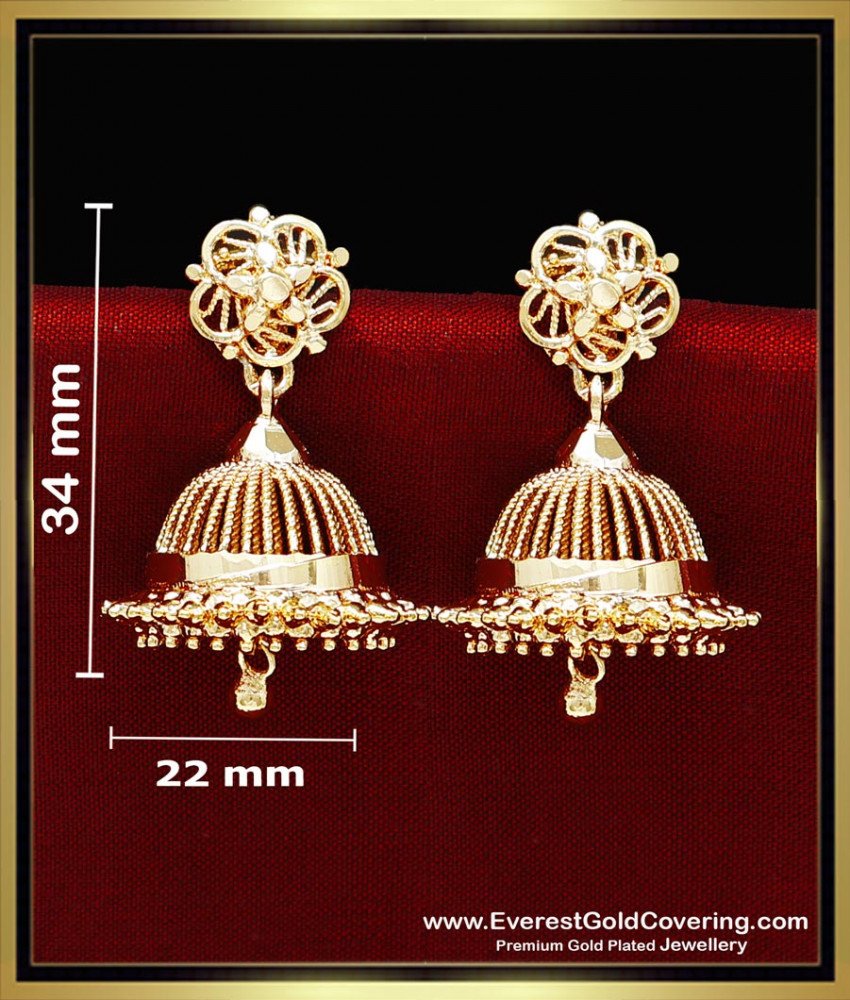ERG2364 - South Indian Gold Plated Bridal Gold Jhumka Design  