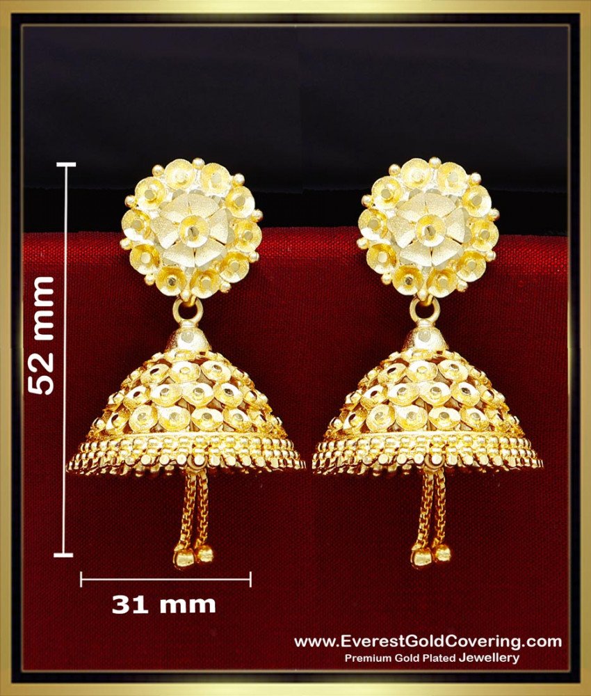 ERG2366 - Beautiful 2 Gram Gold Heavy Jhumka Earrings for Wedding