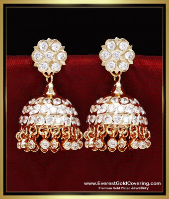ERG2368 – Buy Impon White Stone South Indian Jhumkas Design