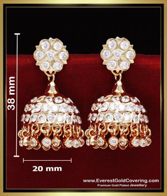ERG2368 – Buy Impon White Stone South Indian Jhumkas Design