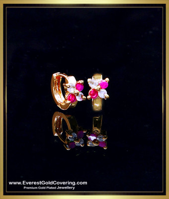 ERG2373 - Cute Small Size Daily Wear Hoop Earrings Gold Design